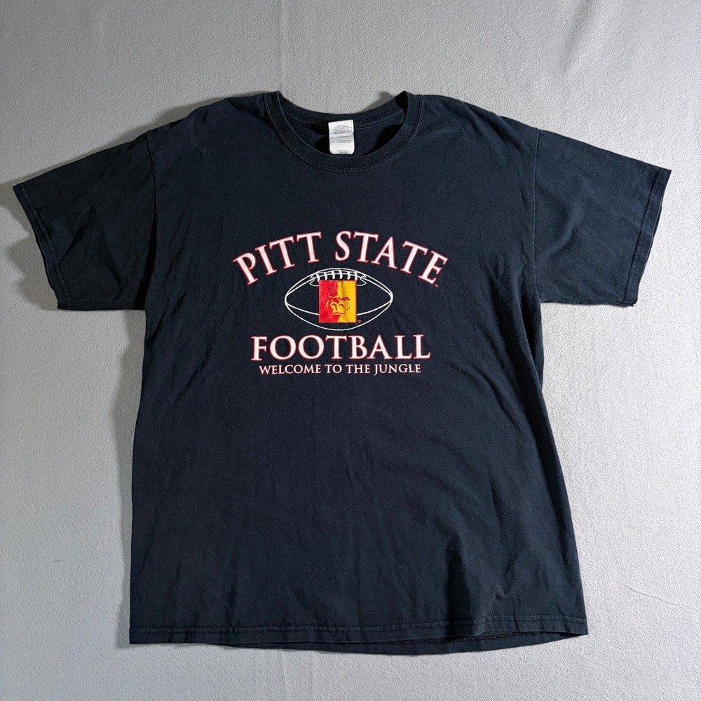 Vintage Pitt State Football Welcome To The Jungle T-Shirt Mens Large Black